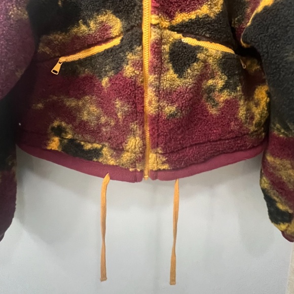 NORDSTROM BP. WOMEN’S CROPPED HOODIE JACKET, SIZE SMALL, MULTICOLOR/BURGUNDY - Picture 6 of 11